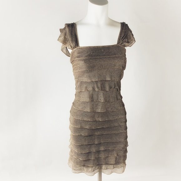 Max Studio Ruffle Bandage Bodycon Dress NWOT XS - Picture 1 of 5